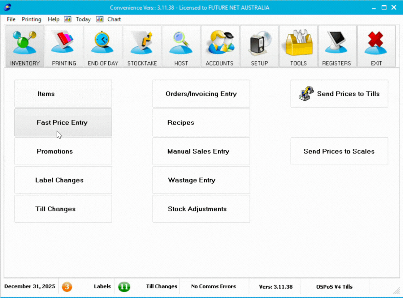 Till and Label Changes