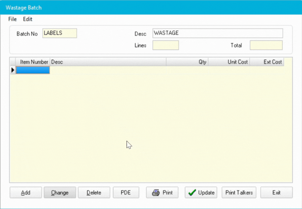 Wastage adding items labels